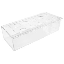 Transparente rechteckige Acrylvase mit 10 Löchern