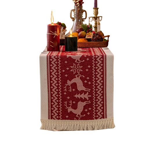 Multipurpose Oversized Tablecloth With Fringed Trim-35 240 Elk