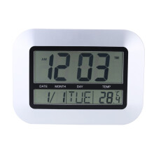 Living Room Bedroom Clock with Temperature and Silent Alarm