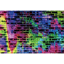 Graffiti Brick Wall Backdrop 5x3 ft Vintage Cement Floor