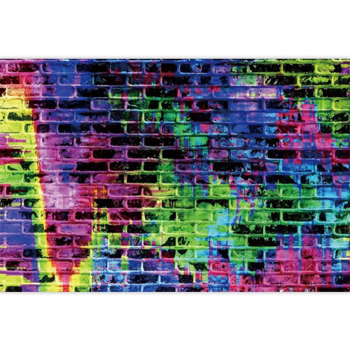 Graffiti Brick Wall Backdrop 5x3 ft Vintage Cement Floor