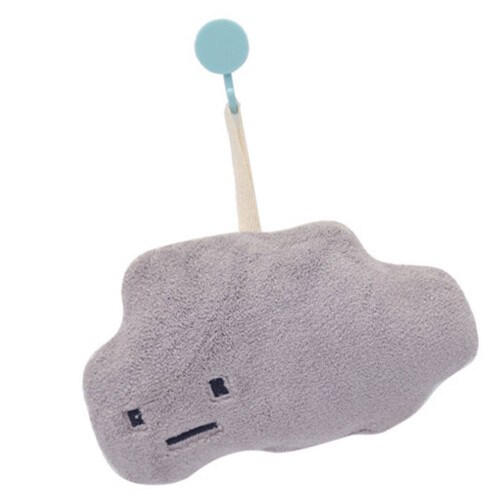 Soft Cloud Hanging Hand Towel Absorbent for Kids Home Use-grey