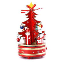 Drehbare Weihnachtsmusikdose aus Holz, 1 Stück