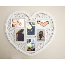 White Heart-Shaped Collage Picture Frame 6x4"