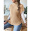 Damen-Pulloverweste mit Flügelärmeln, Rollkragen, Geripptes Strick-Tanktop, Basic-Slim-Fit-Oberteil Kamel Einheitsgröße 2