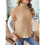Damen-Pulloverweste mit Flügelärmeln, Rollkragen, Geripptes Strick-Tanktop, Basic-Slim-Fit-Oberteil Kamel Einheitsgröße 3