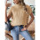 Damen-Pulloverweste mit Flügelärmeln, Rollkragen, Geripptes Strick-Tanktop, Basic-Slim-Fit-Oberteil Kamel Einheitsgröße 5