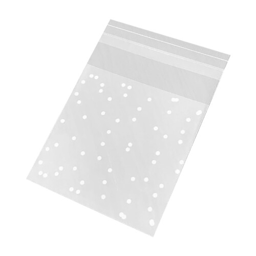Self-Adhesive Cookie Bags with White Dots 100 pcs