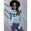 Damen Lässiger Strickpullover mit Geister-Print, Langarm, Rundhalsausschnitt Hellblau L 4