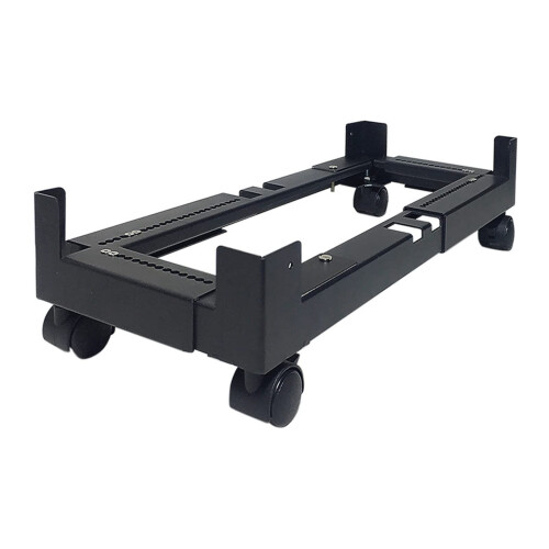 Adjustable Computer Tower Stand with Wheels, Metal CPU Holder Cart for PC Case, Enhanced Airflow Design