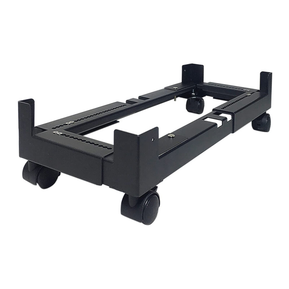 Adjustable Computer Tower Stand With Wheels, Metal Cpu Holder Cart For Pc Case, Enhanced Airflow Design 9310869820727