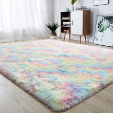 Fluffy geometrisk teppe til soverom/barnerom