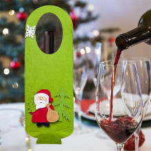 Julegavepose til vin - Filt og non-woven, 40 cm