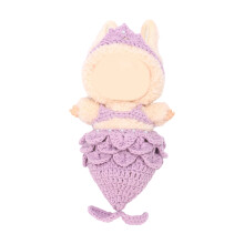 Gehaakte poppenkledingbenodigdheden met-Paarse vissenstaartskir