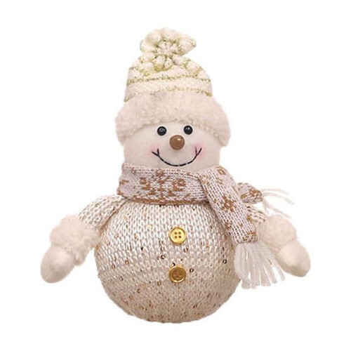 Glödande snögubbe-dockadekoration, tyg, 1-pack