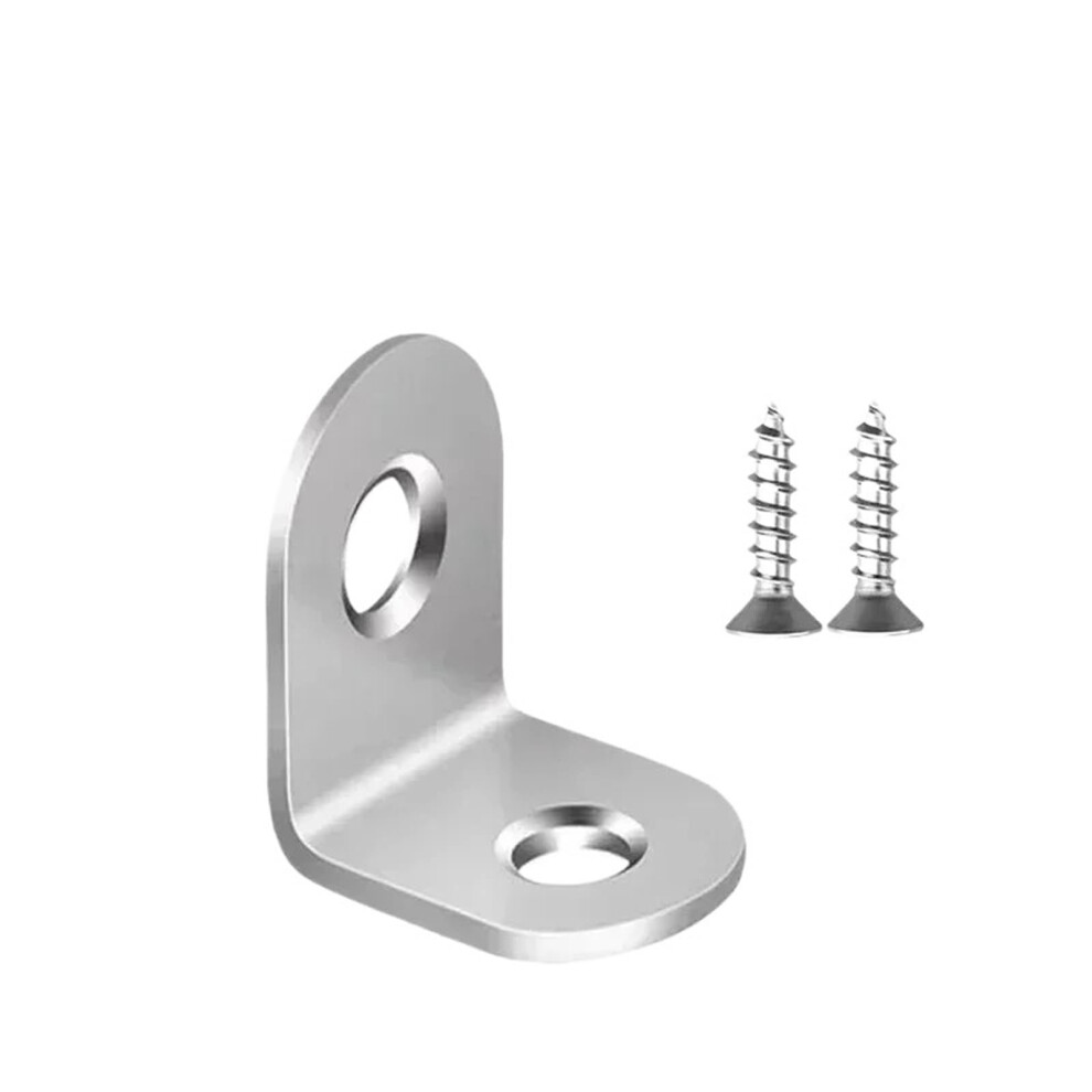 50Pcs Stainless Steel L Bracket Heavy Duty Corner Brace Rust Proof Right Angle Furniture Shelf Support With Screws 9330225800613