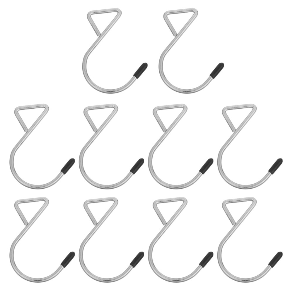 10Pcs Heavy Duty Metal Triangle Hanging Hooks 3.15 Inch Black Hooks For Bags Suitcases Home Organization 9310869805595