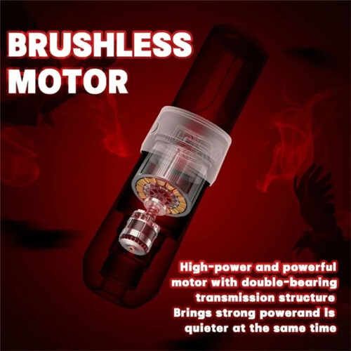 Black Wireless Tattoo Pen Machine Brushless Motor with Two LED Display Batteries Permanent Makeup 2