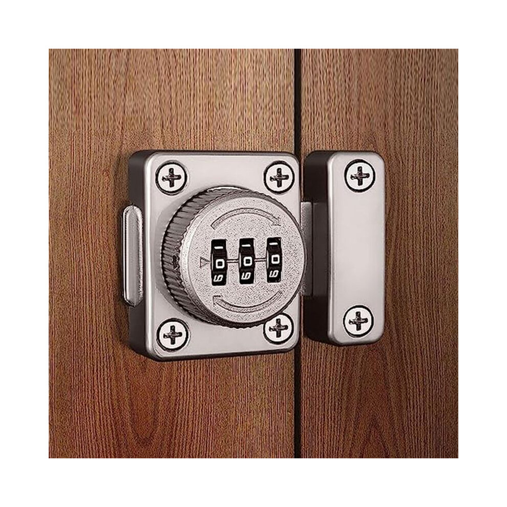 Mechanical Keyless Cabinet Lock, Swivel Drawer Lock Combination Lock, Combination File Cabinet Lock (Silver) 4713517523721