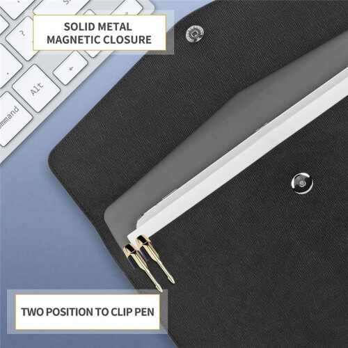 2Pcs Document File Folder, Waterproof Thin PU Leather A4 Envelope Folder Expanding File Organizer Portfolio Storage Case 1