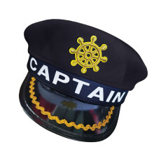 Polyester Captain Hat Festival Hat For Adults Adjustable-Black