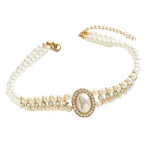 Retro Multi Strand Clavicle Necklace Easy Wear Pearls Neck Chain
