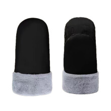 Waterproof Insulated Baby Strollers Mittens With Fleece-Black