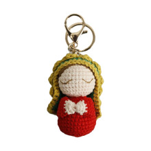 Handwoven Maria Doll Keychain with Rotating Lobster Claws Clip