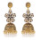Boucles d'oreilles bohème élégantes en strass,-fleur perle or 1