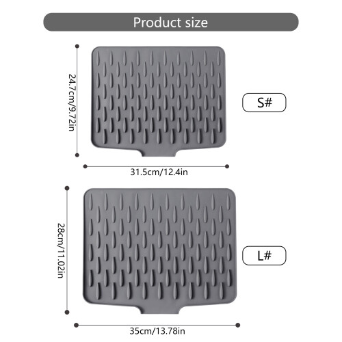 Sloped Silicone Countertops Drying Mat Heatproof Nonslip-large 1
