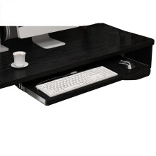 Under Desk Keyboard Tray Large Black Ergonomic Sliding Design with Mouse Platform for Home Office