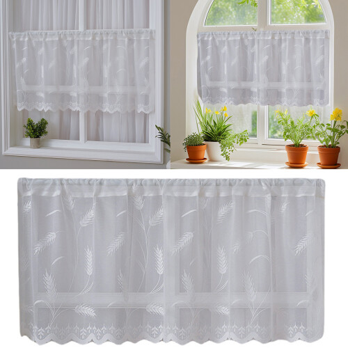 Rideaux blancs transparents respirants pour-Épis de blé 180 60cm 1