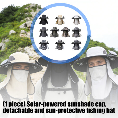 Adjustable Breeze Cooling Sun Hat Solar Powered Solar Fan For-5 2