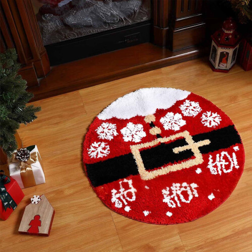 Christmas candy polyester round rug 23 inches non-slip 1