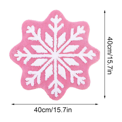 Tapete de banheiro com estampa de floco de neve, rosa e branco, 40x40 cm (15,7x15,7 polegadas) 1