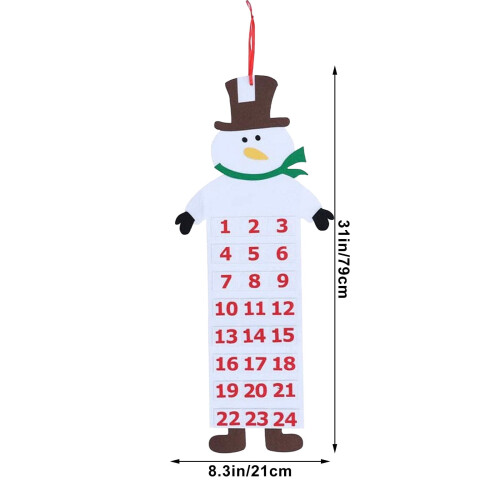 Juletrefilt adventskalender hengende dekorasjon 1