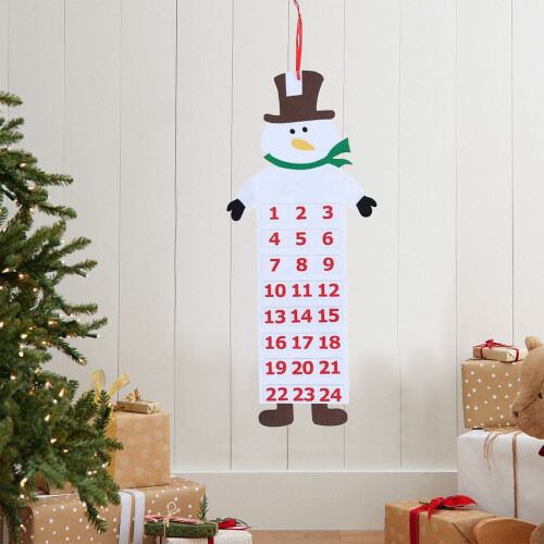 Juletrefilt adventskalender hengende dekorasjon 2