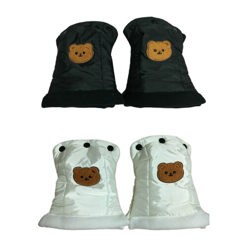 Polyester Strollers Gloves for Warmth and Daily Comfort-White 1