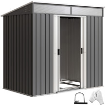 Caseta de Jardín Gris 195 x 122 x 181.5 cm