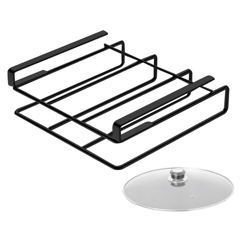 Under Cabinet Chopping Board Holder - Space-Saving Kitchen Organizer with Hooks for Utensils, Tools, and Pantry Items 1