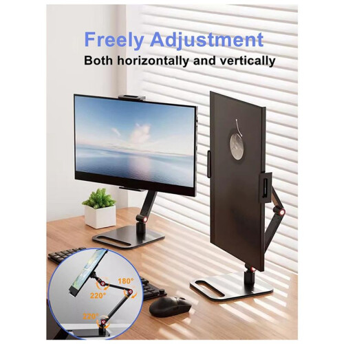2X Support de Moniteur Portable Support de Tablette Support de Bureau Réglable pour Moniteur Portable 2