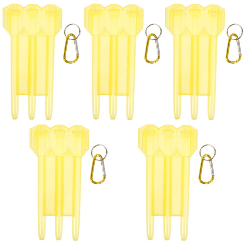 5St Compacte Gele Hardcase Draagbare Dartsbewaarbox Met Karabiner 1