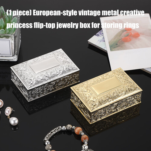 Caisse de bibelots en métal de style antique classique-Argent 2