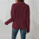 Damen Zopfmusterpullover Langarm V-Ausschnitt Pullover Tops Lässige Pullover Shirts Herbstmode Outfits Dunkelrot XL 4