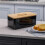 Bread Bin,Innovative Bread Box Thanks to Carbon Coating,with Integrated Ventilation Holes,Including Bamboo Lid Black 7