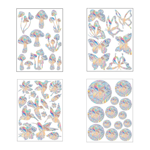 Antis-Collision Sticker Window Clings Rainbow Door-mushroom 1