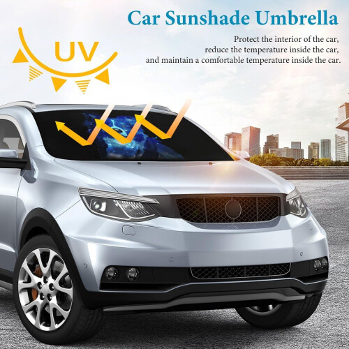 Border Collie Car Windshield Sunshade Foldable Umbrella Heat Insulation UV Protection for Front Window 2
