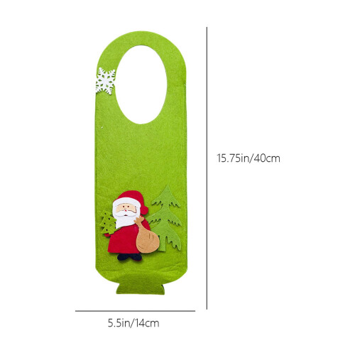 Julegavepose til vin - Filt og non-woven, 40 cm 2