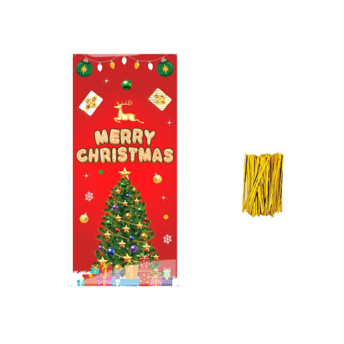 Julklappspåsar i cellofan, 50 st röda, 12,5 x 27 cm 1