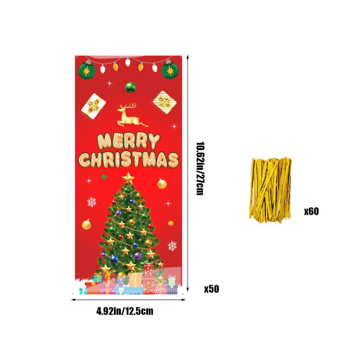 Julklappspåsar i cellofan, 50 st röda, 12,5 x 27 cm 2